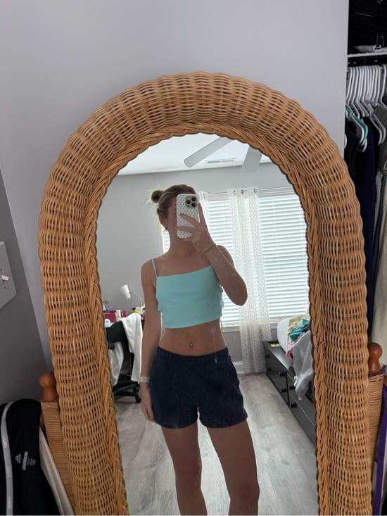 American Eagle Outfitters Tops - Aqua blue American eagle Cropped Tank Top